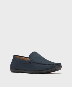 Mocassins en suédine et semelle intérieure cuir homme vue2 - URBAN STEPS - GEMO