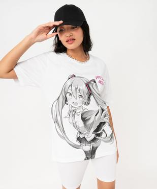 Tee-shirt manches courtes oversize avec motif manga femme - Hatsune Miku vue1 - HATSUNE MIKU - GEMO