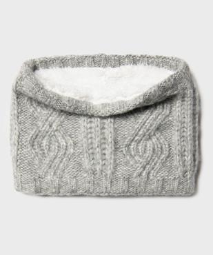 Echarpe tour de cou en grosse maille doublée sherpa fille vue1 - GEMO (ENFANT) - GEMO