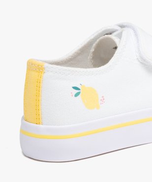 Baskets fille en toile avec motif marguerite sur le coté noir vue6 - GEMO 4G FILLE - GEMO