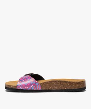 Mules femme à semelle liège et bride ajustable vue3 - GEMO 4G FEMME - GEMO