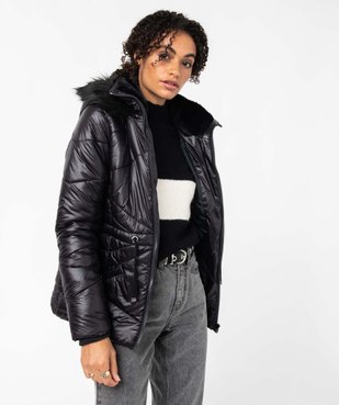 Blouson femme matelassé avec capuche doublée peluche vue2 - GEMO(FEMME PAP) - GEMO