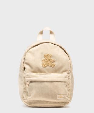 Sac à dos en velours côtelé fille - LuluCastagnette vue1 - LULUCASTAGNETTE - GEMO