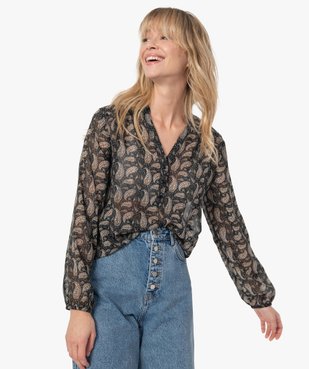 Blouse femme transparente à motifs cachemire vue1 - GEMO(FEMME PAP) - GEMO