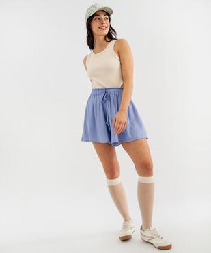 Short ample et fluide en viscose plissée femme vue4 - GEMO 4G FEMME - GEMO
