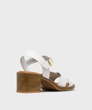 Sandales à talon et larges brides en cuir femme - Tanéo vue4 - TANEO - GEMO