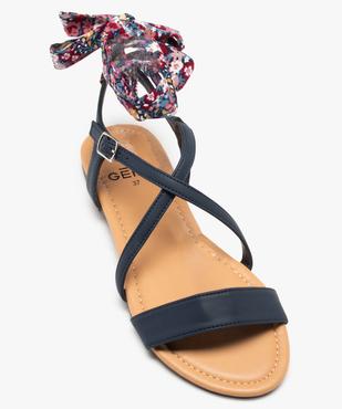 Sandales femme à talon plat et bride foulard vue5 - GEMO (CASUAL) - GEMO