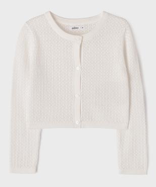 Gilet en maille ajourée fantaisie fille vue1 - GEMO (ENFANT) - GEMO