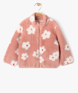 Sweat zippé imprimé en maille sherpa bébé fille vue2 - GEMO(BEBE DEBT) - GEMO