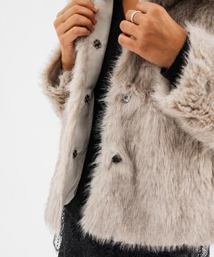 Manteau court fourrure imitation femme vue3 - GEMO(FEMME PAP) - GEMO