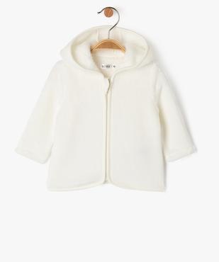 Sweat zippé à capuche en fourrure imitation bébé vue2 - GEMO(BB COUCHE) - GEMO