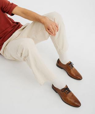 Derbies bicolores à détails texturés homme vue1 - MARIO BALDANO - GEMO