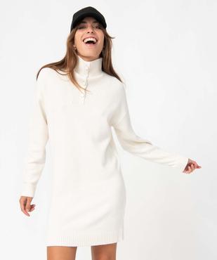 Robe pull femme avec col montant boutonné vue1 - GEMO(FEMME PAP) - GEMO