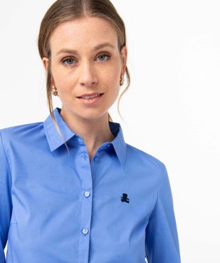 Chemise femme en coton avec logo brodé - LuluCastagnette vue6 - LULUCASTAGNETTE - GEMO