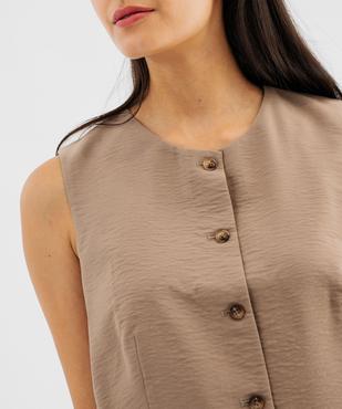 Gilet de costume sans manches femme vue3 - GEMO 4G FEMME - GEMO