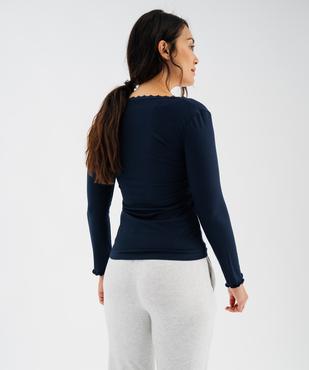 Tee-shirt de nuit côtelé femme vue1 - GEMO(HOMWR FEM) - GEMO