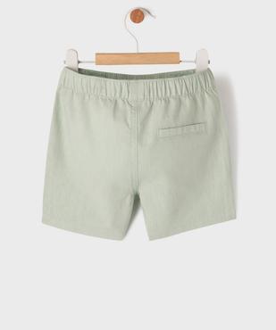 Short en coton et lin à taille élastiquée bébé garçon vue3 - GEMO 4G BEBE - GEMO