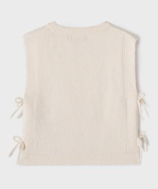 Pull sans manches en maille douillette extensible fille - LuluCastagnette vue3 - LULUCASTAGNETTE - GEMO