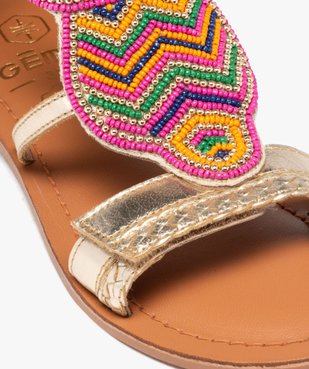 Sandales fille dessus en perles colorées avec talon fermé à zip vue6 - GEMO (ENFANT) - GEMO