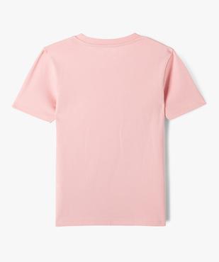 Tee-shirt à manches courtes en maille côtelée fille vue3 - GEMO 4G FILLE - GEMO