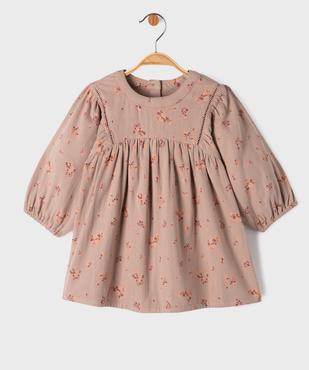 Robe manches longues à motifs fleuris bébé fille vue1 - GEMO(BEBE DEBT) - GEMO