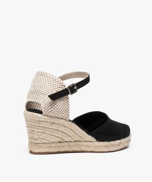 Sandales femme en toile et talon compensé en corde vue4 - GEMO(URBAIN) - GEMO