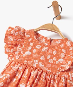 Blouse bébé fille à manches courtes volantées et imprimé fleuri pailleté vue2 - GEMO(BEBE DEBT) - GEMO