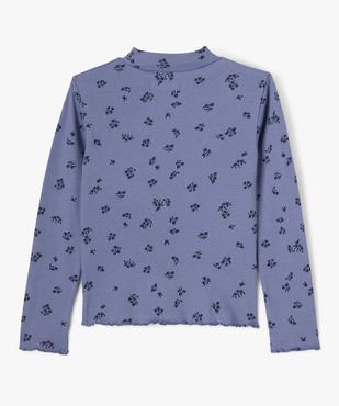 Tee-shirt manches longues col montant en maille côtelée fille vue3 - GEMO 4G FILLE - GEMO