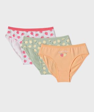 Culottes en coton stretch à motifs fruits fille (lot de 3) vue1 - GEMO 4G FILLE - GEMO