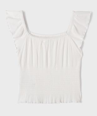 Blouse manches courtes en viscose à col Bardot fille vue4 - GEMO 4G FILLE - GEMO