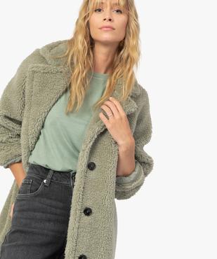 Manteau femme en sherpa fermeture boutons vue5 - GEMO(FEMME PAP) - GEMO