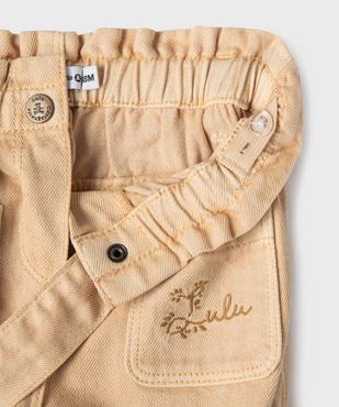 Jean coloré avec taille ajustable et ceinture bébé fille - LuluCastagnette vue2 - LULU CASTAGNETTE GEMO FOR GOOD - GEMO