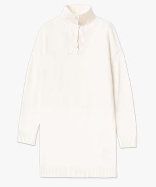 Robe pull femme avec col montant boutonné vue4 - GEMO(FEMME PAP) - GEMO