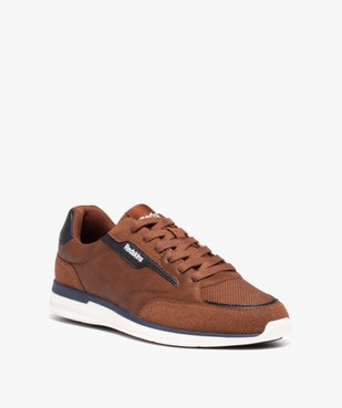 Baskets homme casual à lacets bi-matières - Redskins vue3 - REDSKINS - GEMO