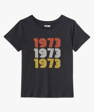Tee-shirt à manches courtes avec inscription vintage femme vue4 - GEMO(FEMME PAP) - GEMO