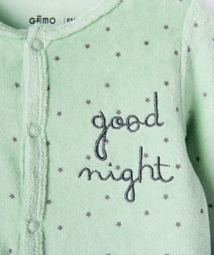 Pyjama dors-bien en velours avec motif lapin bébé garçon vue3 - GEMO 4G BEBE - GEMO