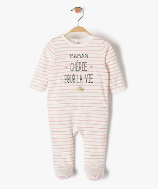 Pyjama bébé en jersey rayé à motifs velours et paillettes vue1 - GEMO(BB COUCHE) - GEMO