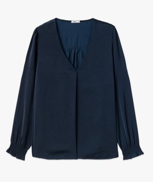 Blouse femme à manches longues avec col V vue4 - GEMO 4G FEMME - GEMO