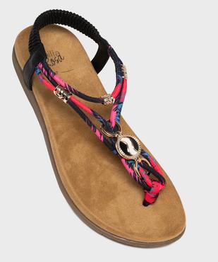 Sandales femme à entre-doigts et fines brides foulard vue11 - EMILIA ROSA - GEMO