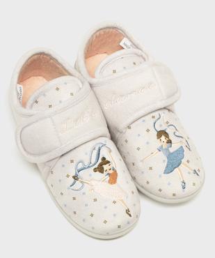 Chaussons en velours motifs danseuses fille vue5 - GEMO 4G FILLE - GEMO