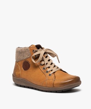 Boots confort fourrés avec col en maille femme – Softrelax vue2 - SOFTRELAX - GEMO