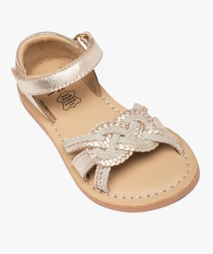 Sandales bébé fille en cuir à brides tressées – NA! vue5 - NA! - GEMO