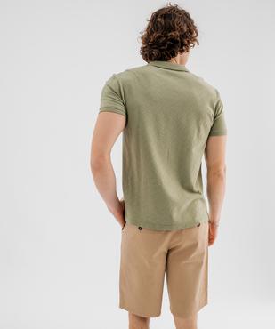 Polo manches courtes en maille fantaisie homme vue3 - GEMO 4G HOMME - GEMO