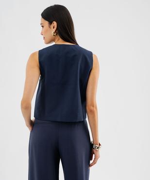 Gilet de costume sans manches femme vue3 - GEMO 4G FEMME - GEMO