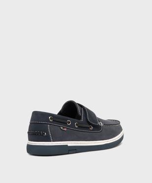 Chaussures bateau confort en cuir à scratch homme - G'Flex vue4 - G'FLEX - GEMO