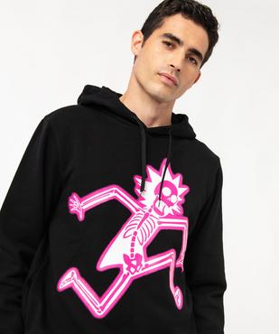 Sweat à capuche imprimé néon homme -  Rick & Morty vue2 - RICK ET MORTY - GEMO