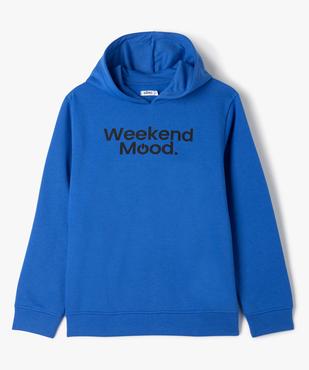 Sweat à capuche avec inscription garçon vue1 - GEMO (JUNIOR) - GEMO