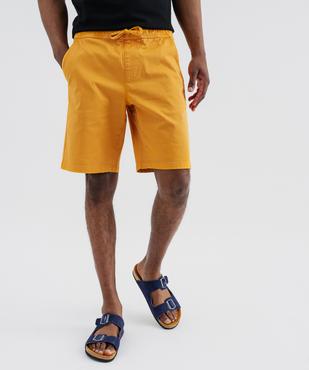 Bermuda regular en coton stretch à taille élastiqué homme vue1 - GEMO 4G HOMME - GEMO