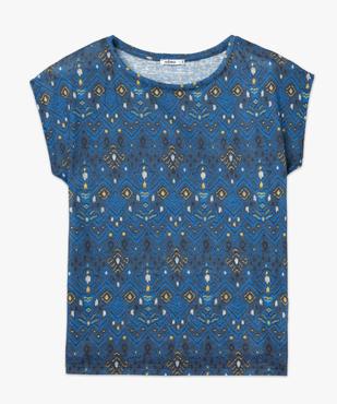 Tee-shirt femme à manches courtes imprimé en maille fine vue4 - GEMO(FEMME PAP) - GEMO