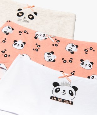 Boxers fille à motifs pandas en coton bio (lot de 3) vue2 - GEMO 4G FILLE - GEMO